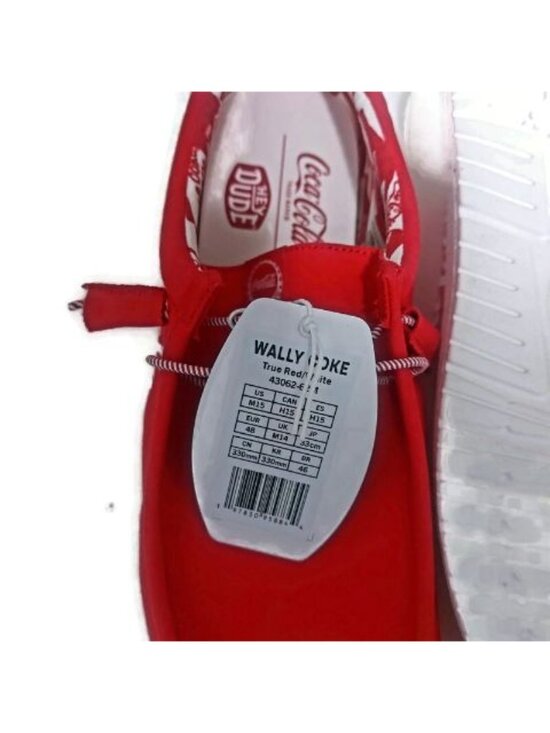 Hey Dude Mens Size 15 x Coca-Cola Wally Coke Limited Edition Casual Shoes Red main image 9